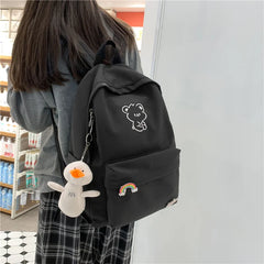 Waterproof Nylon Women Backpack Schoolbag Teenage Girls