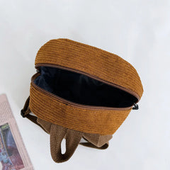 Winter Corduroy Small Backpack For Women Solid Travel Backpack