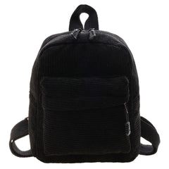 Winter Corduroy Small Backpack For Women Solid Travel Backpack