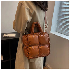 Quilted Soft Leather Shoulder Crossbody Bag for Women