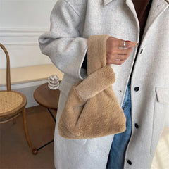 Soft Plush Small Shoulder Bag Women's Warm Fluffy Mink Fur Handbag