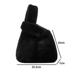 Soft Plush Small Shoulder Bag Women's Warm Fluffy Mink Fur Handbag