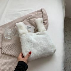 Soft Plush Small Shoulder Bag Women's Warm Fluffy Mink Fur Handbag