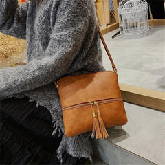 Women Shoulder Bag Tassel Decoration Messenger Crossbody Bag