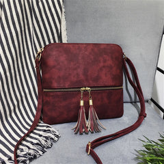 Women Shoulder Bag Tassel Decoration Messenger Crossbody Bag