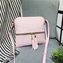 Women Shoulder Bag Tassel Decoration Messenger Crossbody Bag