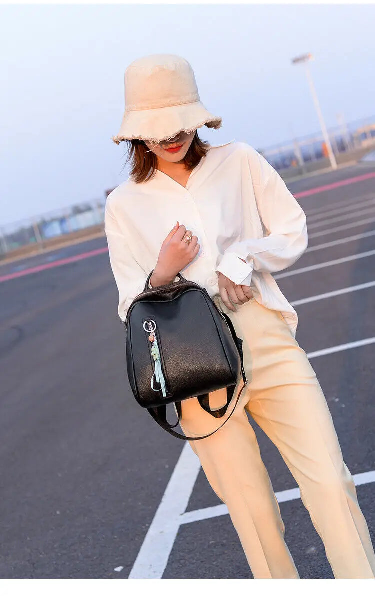 Lovely Princess Leather School Backpack