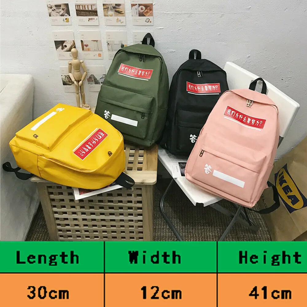 Canvas Backpack For Lady Teenager Girls School Bookbag Travel Rucksack