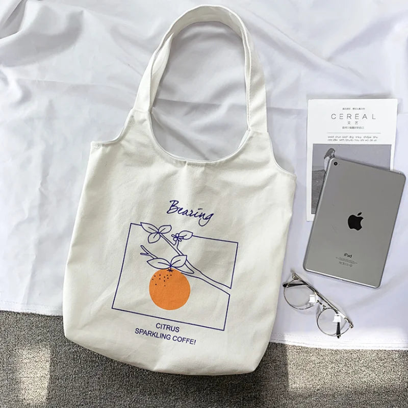 Canvas Shoulder Bag Big Capacity Cloth Shopping Bags Bubble Girls Reusable Beach