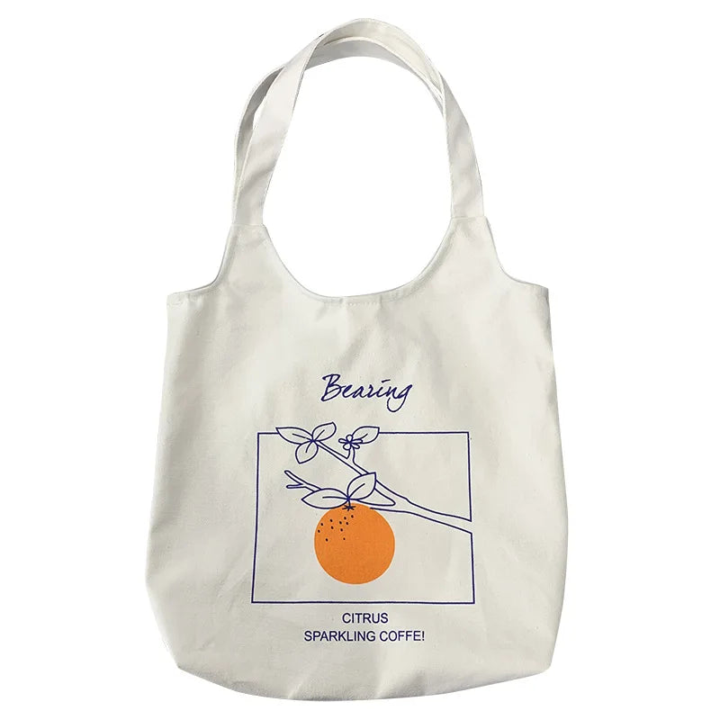 Women Canvas Vest Shoulder Bag Big Capacity Cloth Shopping Bags Bubble Girls Ins