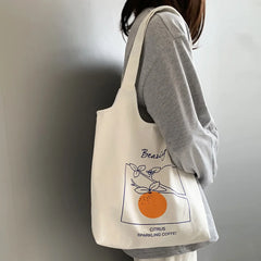 Canvas Shoulder Bag Big Capacity Cloth Shopping Bags Bubble Girls Reusable Beach