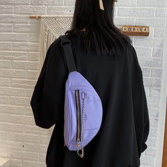 Women Chain Waist Bag Canvas Fanny Pack Money Phone Chest Bag