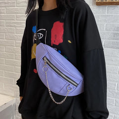 Canvas Women Chain Waist Bag Fanny Pack Travel Money Phone Chest