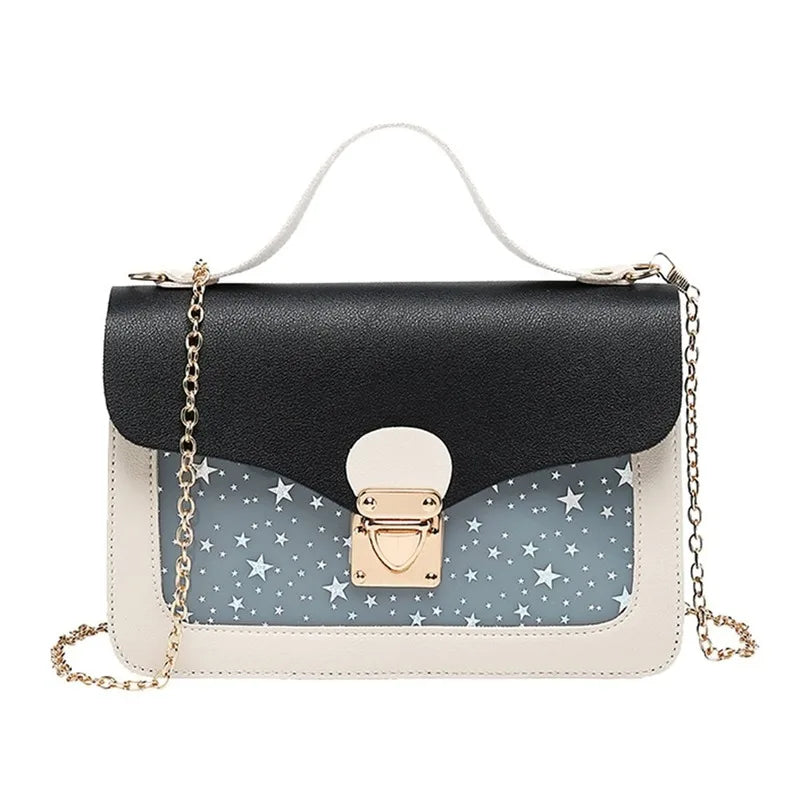 Mini Square Shoulder Bag Star Sequin Messenger Clutch Wallet Pink