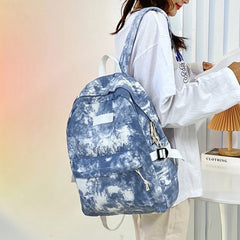 Tie Dye Nylon Backpack for Teenage Girls