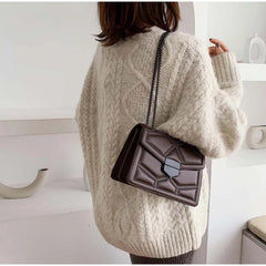 Women PU Leather Rivet Chain Shoulder Bag Handbags Female Crossbody Messenger Ba