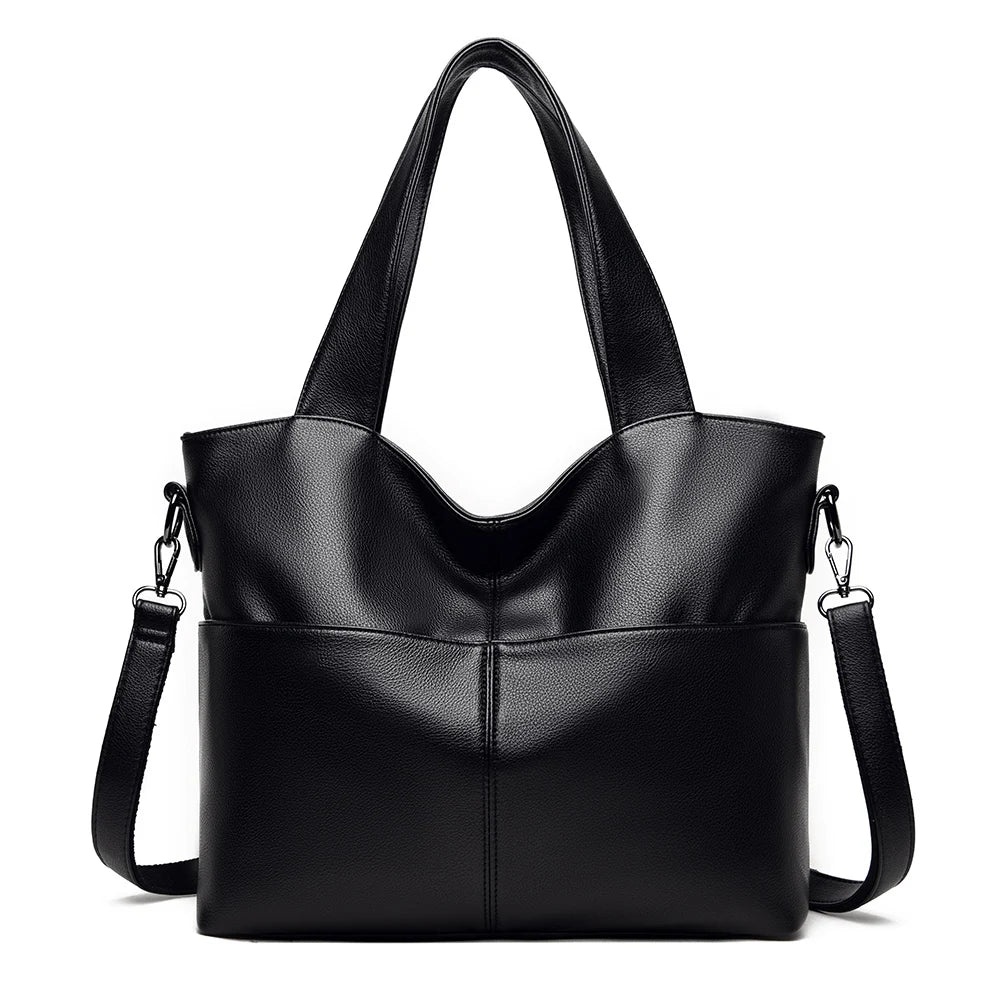 Women Retro Tote Bag Soft PU Leather Shoulder Bag