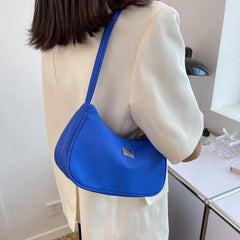 Women Shoulder Bag Mini Crescent Messenger Handbag Nylon Retro Ladies