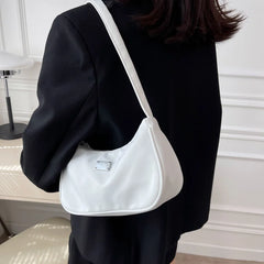 Women Shoulder Bag Mini Crescent Messenger Handbag Nylon Retro Ladies