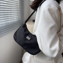 Women Shoulder Bag Mini Crescent Messenger Handbag Nylon Retro Ladies