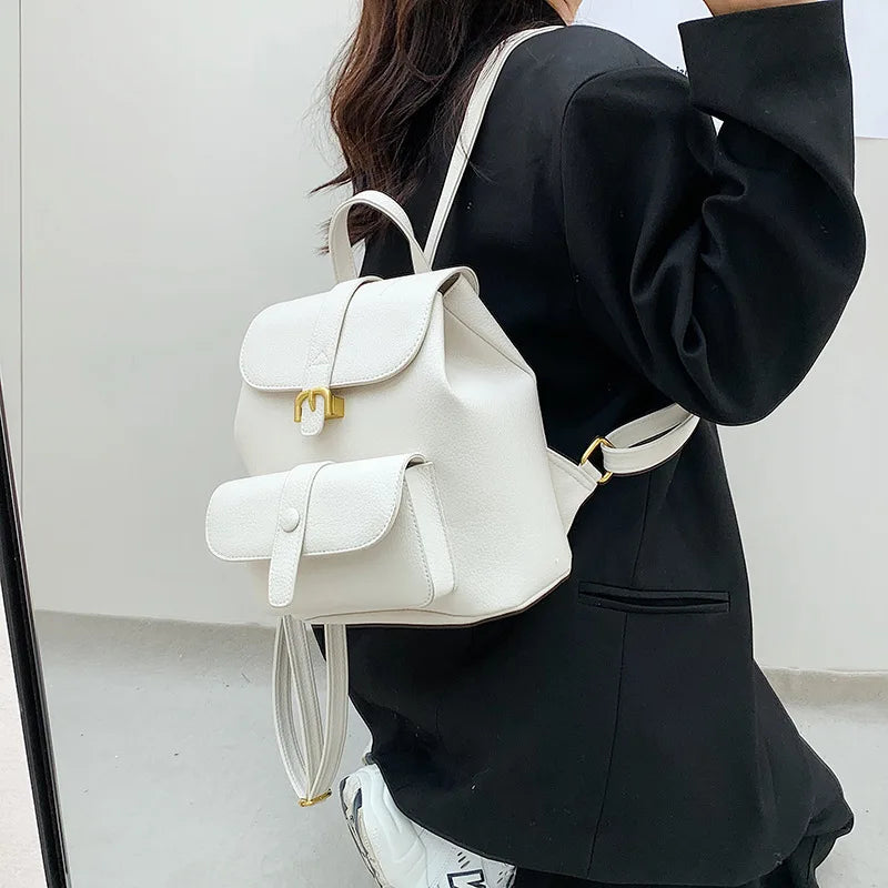 Women's Anti-theft PU Leather Backpack School Bag