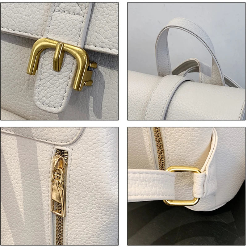 Women's Anti-theft PU Leather Backpack School Bag