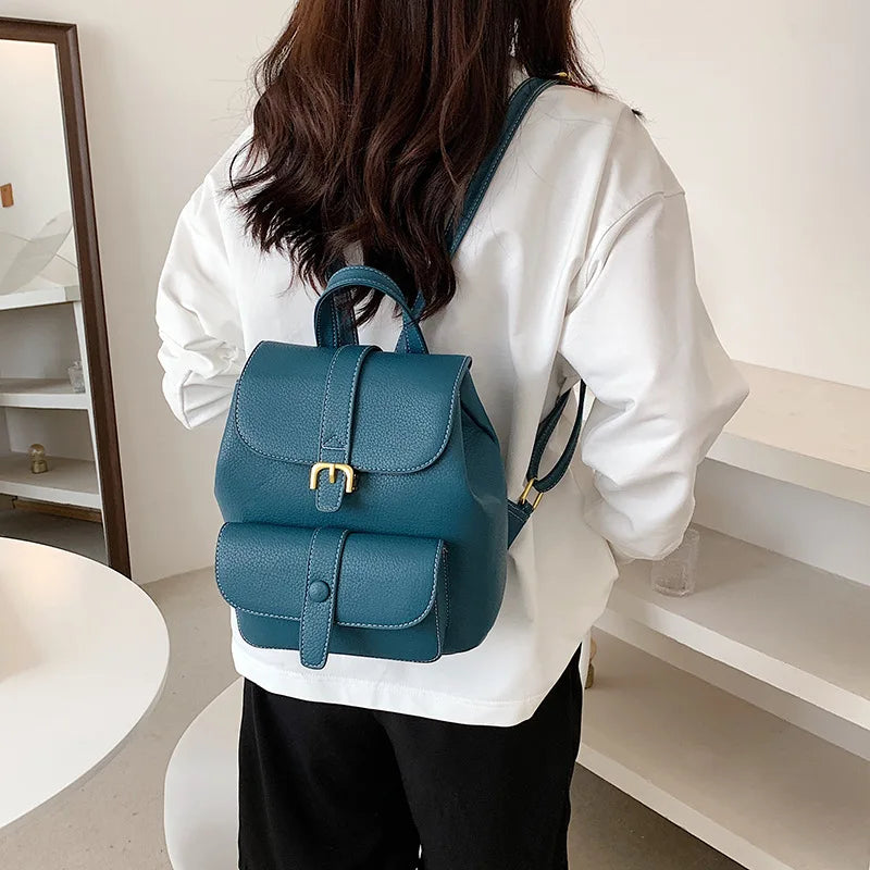 Women's Anti-theft PU Leather Backpack School Bag