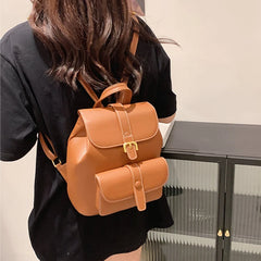Women's Anti-theft PU Leather Backpack School Bag