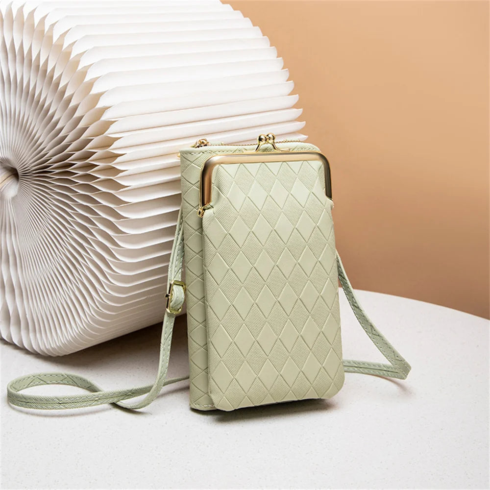 Soft Leather Cell Phone Purse Wallet Women Crossbody Shoulder Bag