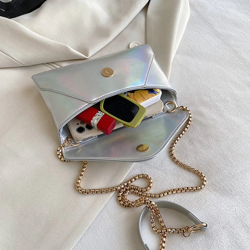 Women's Evening Shoulder Bag Leather Clutch Purse Wedding Party Envelope Handbag