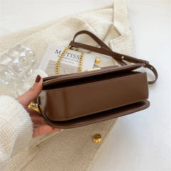 Women's Chains Shoulder Bag PU Leather Clutch Handbag Crossbody Bag
