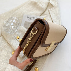 Women's Chains Shoulder Bag PU Leather Clutch Handbag Crossbody Bag