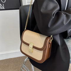 Women's Chains Shoulder Bag PU Leather Clutch Handbag Crossbody Bag