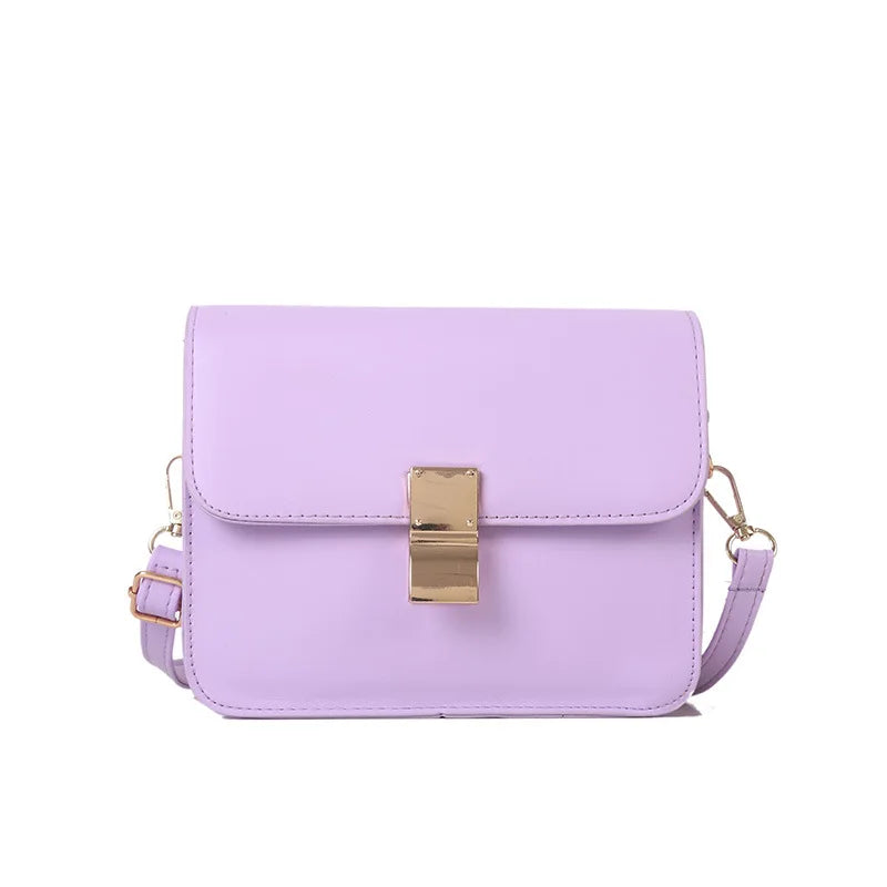 Women's One Shoulder Tofu Bag Small Square Solid Texture Crossbody Bag