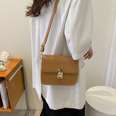 Women's One Shoulder Tofu Bag Small Square Solid Texture Crossbody Bag