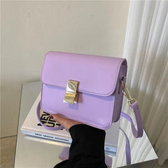 Women's One Shoulder Tofu Bag Small Square Solid Texture Crossbody Bag