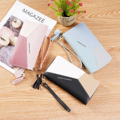 Women's Long Zipper Tassel Purse, Large Capacity, Phone Bag