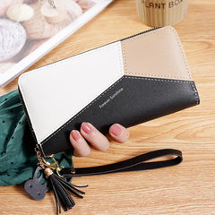 Women's Long Zipper Tassel Purse, Large Capacity, Phone Bag