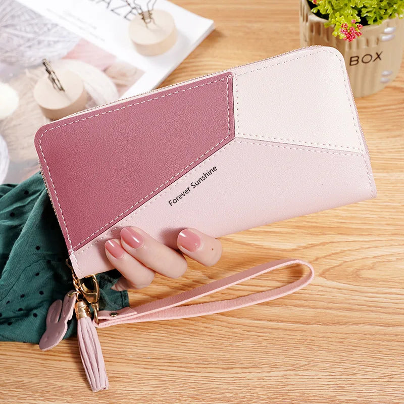 Women's Long Zipper Tassel Purse, Large Capacity, Phone Bag