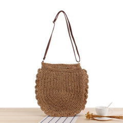 Sweet Uncle Beach Straw Bag, Crossbody Single Shoulder Dual-Use Hand-Woven Bag