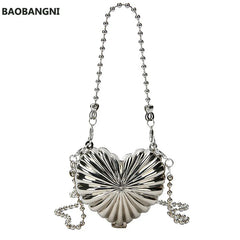 Love Crossbody Tanabata Gift Silver Heart Shape Shoulder Bag