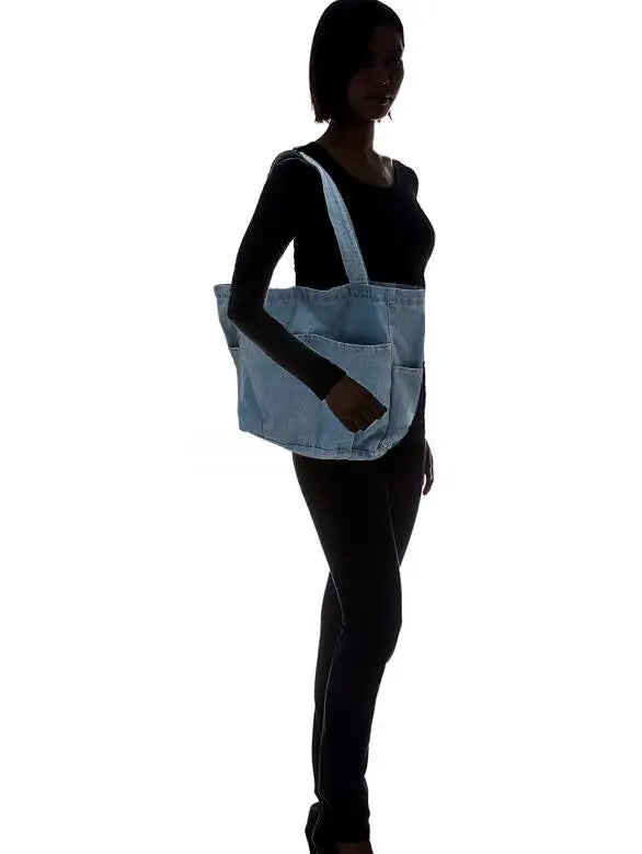 Denim Shoulder Bag Large Leisure Shopping Student Mother Bag