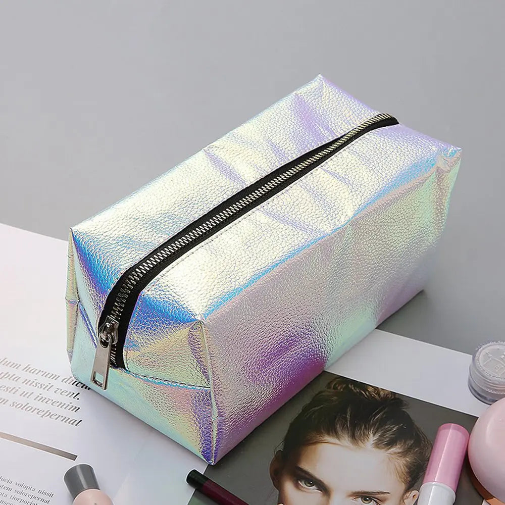 Fish Scale Pattern Laser PU Cosmetic Bag Makeup Storage Travel Bag