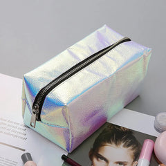 Fish Scale Pattern Laser PU Cosmetic Bag Makeup Storage Travel Bag