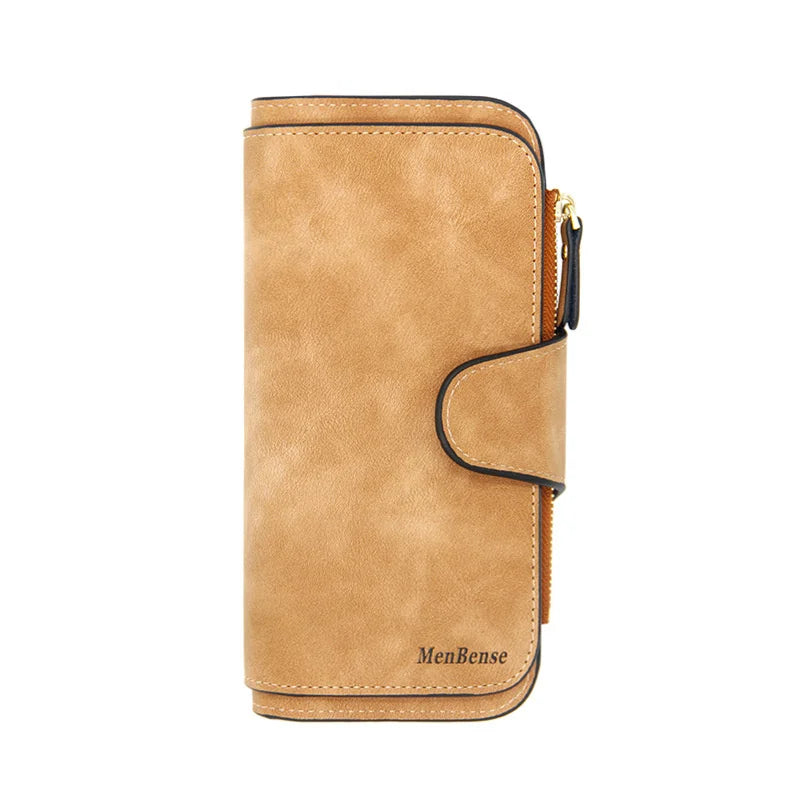 Women's Zip Wallet with Buckle Closure