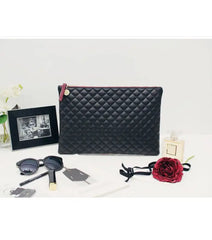 Leather Envelope Bag Wild Ling Grid Clutch Bag High-Capacity Bags
