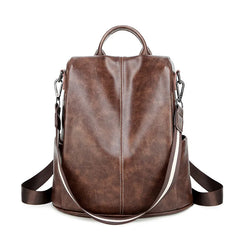 Large Capacity Soft Leather Backpack Travel Bag