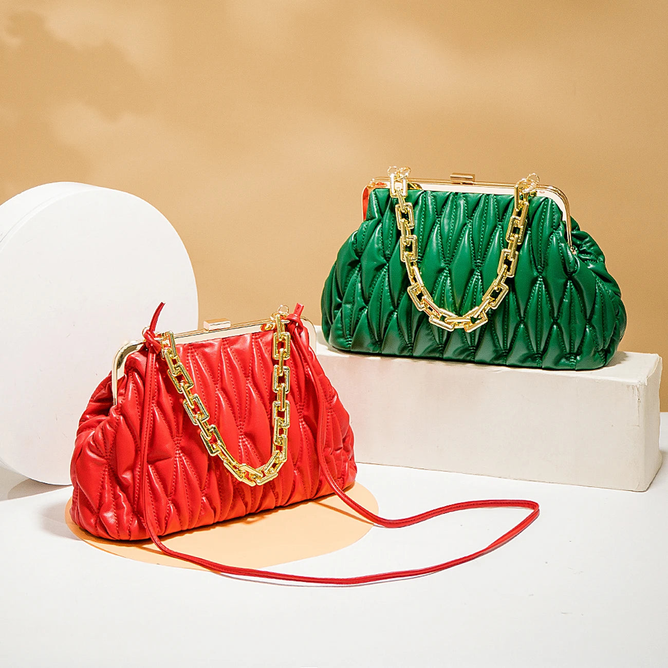 Quilted Soft Woven Shoulder Bag for Women