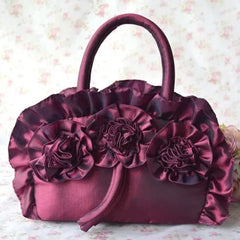 Retro Wave Silk Flower Handle Bag