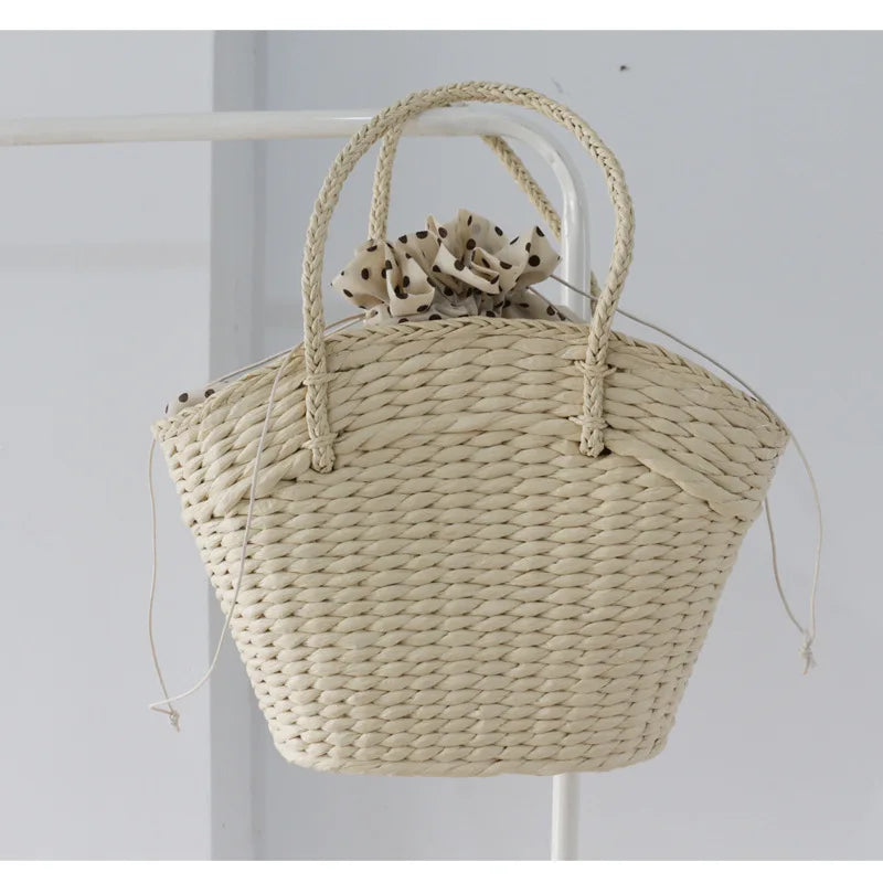 Straw Woven Bag Women's Handbag Beach Ins Bag Dumpling Type With Souvenir Basket
